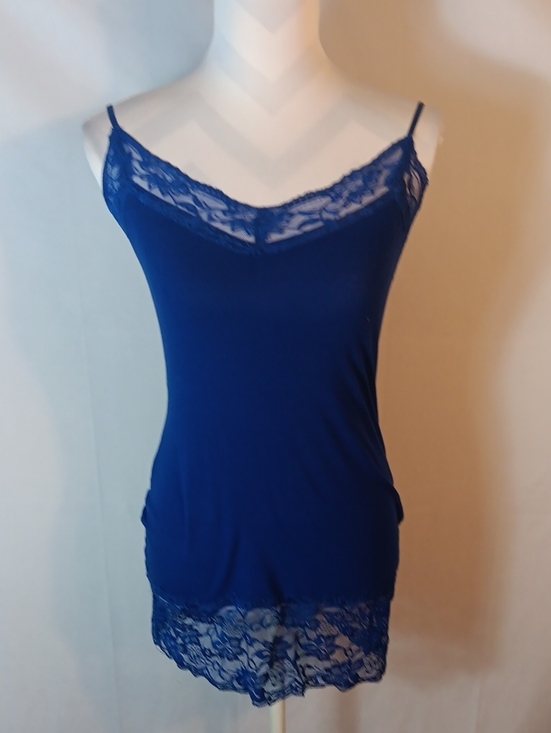 Bozzolo Other - Bozzolo Royal Blue Lace-Trim Camisole Chemise